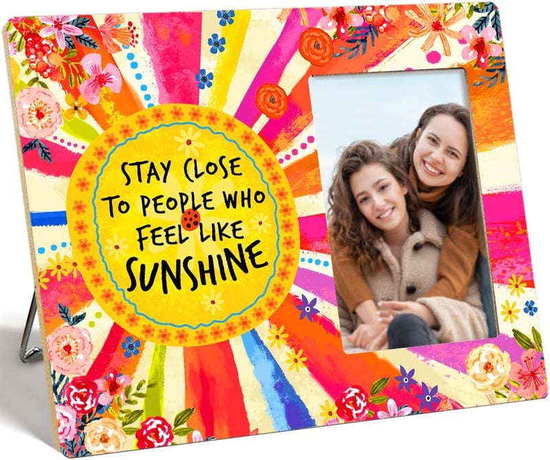 OTINGQD Inspirational Gift Photo Frame for Girl Sister Friends,Stay Close to People Who Feel Like Sunshine Sign Picture Frame for Girls Women,Birthday Day Gift for Girl,Present for Her - Image 1